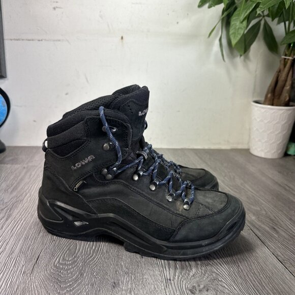 Lowa Renegade GTX Mid Black Gore-Tex Mono Wrap Leather Boots Vibram Men 9
